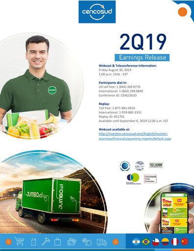 Miniature Cencosud
 Rapport trimestriel 2019-q2