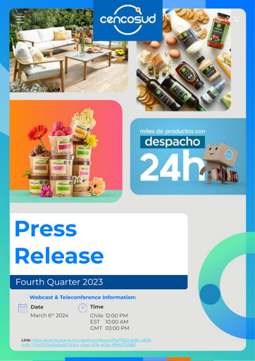 Miniature Cencosud
 Rapport trimestriel 2023-q4