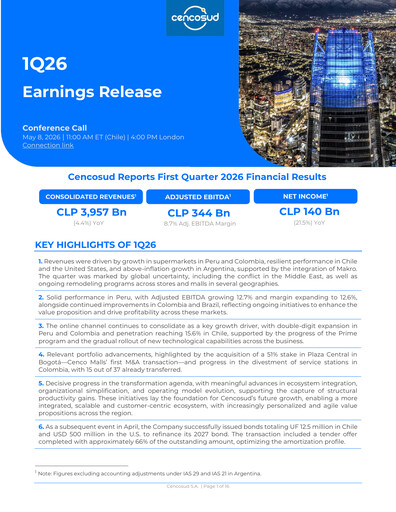 Thumbnail Cencosud
 Quarterly Report 2026-q1