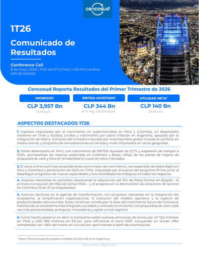 Thumbnail Cencosud
 Quarterly Report 2026-q1