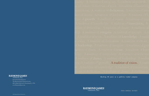 Thumbnail Raymond James Financial Annual Report 2003