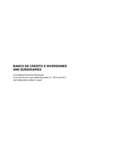 Thumbnail Banco de Crédito e Inversiones
 Financial Statement 2014