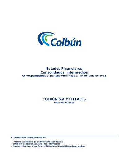 Miniature Colbún Bilan financier 2013-h1
