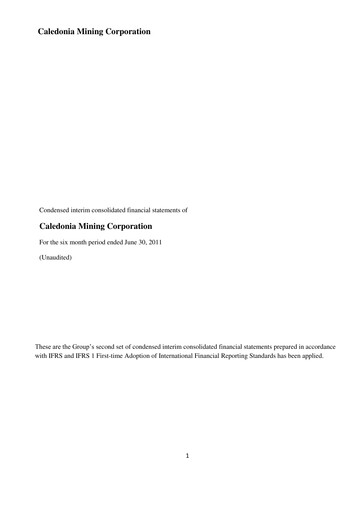 Thumbnail Caledonia Mining Financial Statement 2011-h1