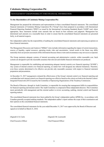 Thumbnail Caledonia Mining Financial Statement 2017