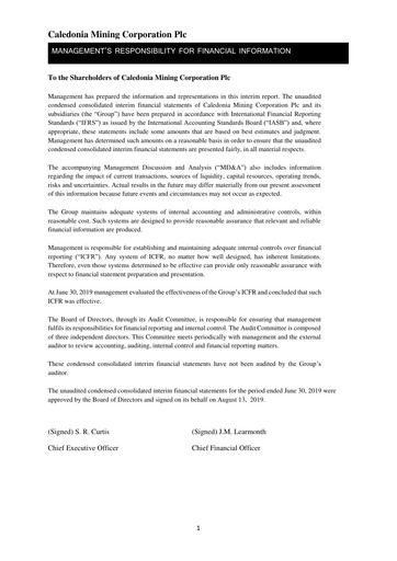 Thumbnail Caledonia Mining Financial Statement 2019-h1