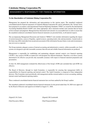 Thumbnail Caledonia Mining Financial Statement 2020-h1