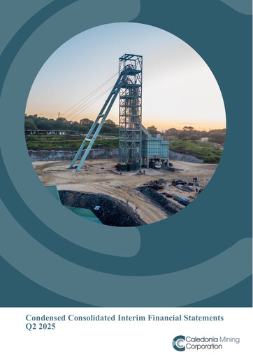Thumbnail Caledonia Mining Financial Statement 2025-h1