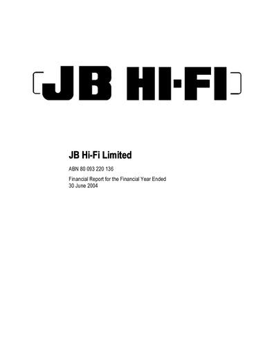 Thumbnail JB Hi-Fi
 Financial Report fy2004