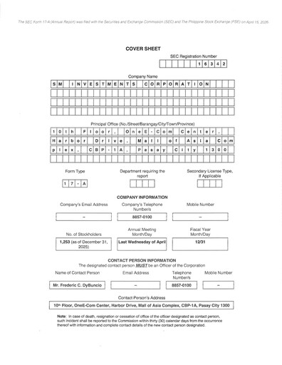 Thumbnail SM Investments Corporation Annual Report 2025