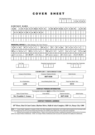 Miniature SM Investments Corporation Rapport trimestriel 2022-q1