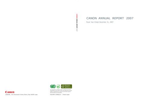 Thumbnail Canon Annual Report 2007