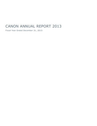 Thumbnail Canon Annual Report 2013