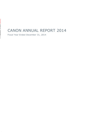 Thumbnail Canon Annual Report 2014