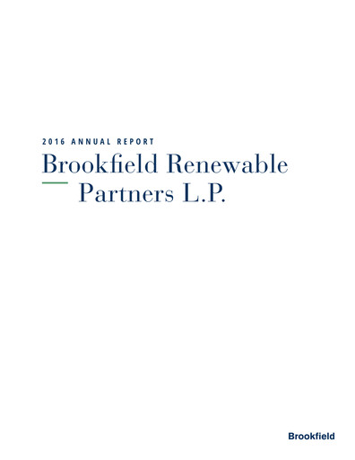 Thumbnail Brookfield Renewable Annual Report 2016