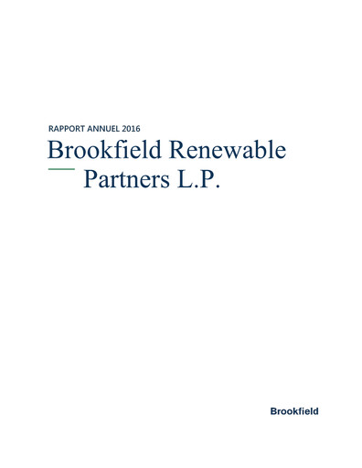 Thumbnail Brookfield Renewable Annual Report 2016