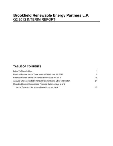 Thumbnail Brookfield Renewable Quarterly Report 2013-q2