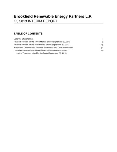 Thumbnail Brookfield Renewable Quarterly Report 2013-q3