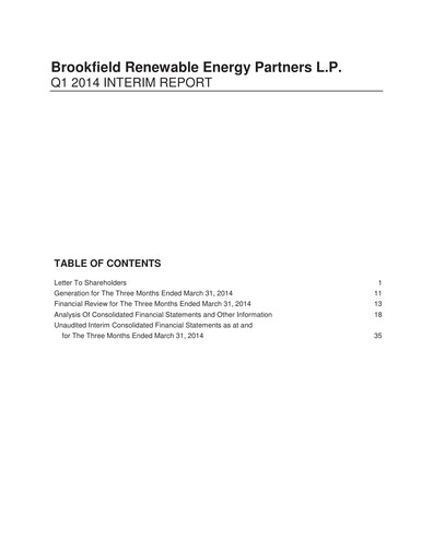 Thumbnail Brookfield Renewable Quarterly Report 2014-q1