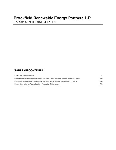 Thumbnail Brookfield Renewable Quarterly Report 2014-q2