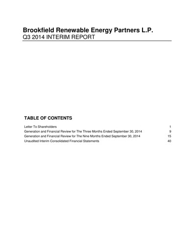 Thumbnail Brookfield Renewable Quarterly Report 2014-q3