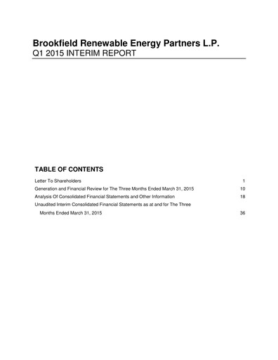Thumbnail Brookfield Renewable Quarterly Report 2015-q1