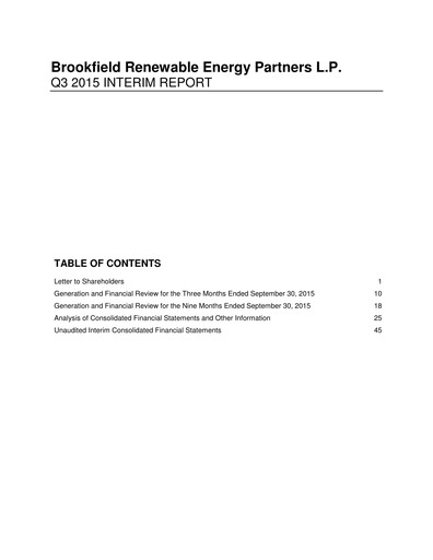 Thumbnail Brookfield Renewable Quarterly Report 2015-q3