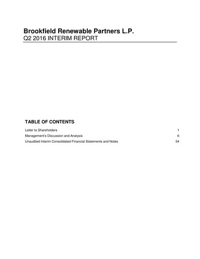 Thumbnail Brookfield Renewable Quarterly Report 2016-q2