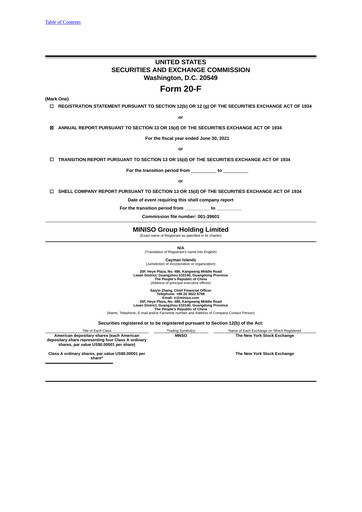 Miniature MINISO Group Rapport annuel 2021