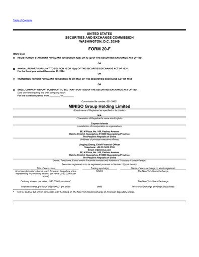 Miniature MINISO Group Rapport annuel 2024