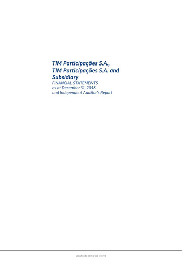 Thumbnail TIM S.A. Financial Statement 2018