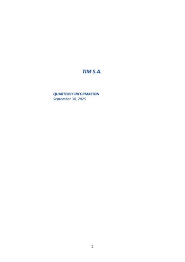 Miniature TIM S.A. Rapport trimestriel 2025-q3