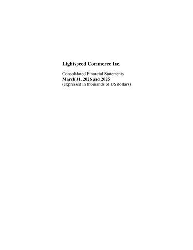 Thumbnail Lightspeed Commerce Financial Statement fy2026