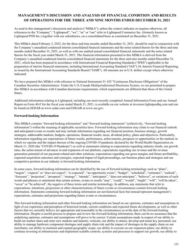 Thumbnail Lightspeed Commerce Quarterly Report fy2022-q3