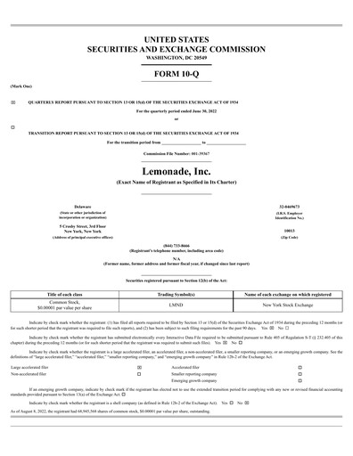 Thumbnail Lemonade Quarterly Report 2022-q2