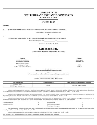 Thumbnail Lemonade Quarterly Report 2022-q3