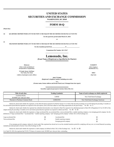 Thumbnail Lemonade Quarterly Report 2024-q1