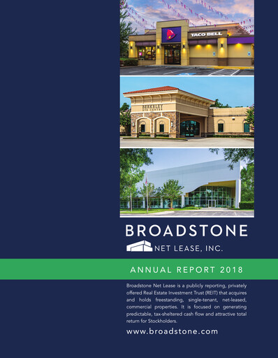 Thumbnail Broadstone Net Lease Annual Report 2018