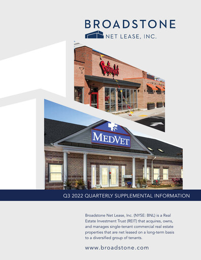 Thumbnail Broadstone Net Lease Quarterly Report 2022-q3