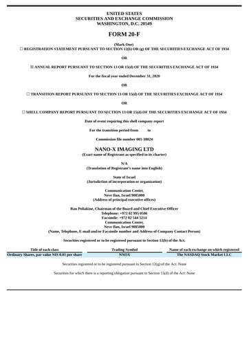 Thumbnail Nano-X Imaging Annual Report 2020