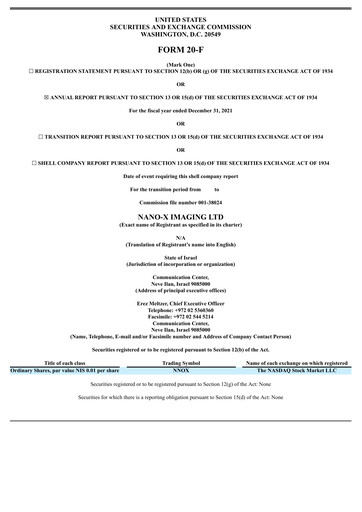 Thumbnail Nano-X Imaging Annual Report 2021