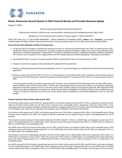 Thumbnail Nano-X Imaging Quarterly Report 2023-q2