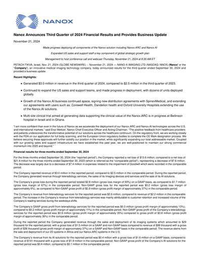 Thumbnail Nano-X Imaging Quarterly Report 2024-q3