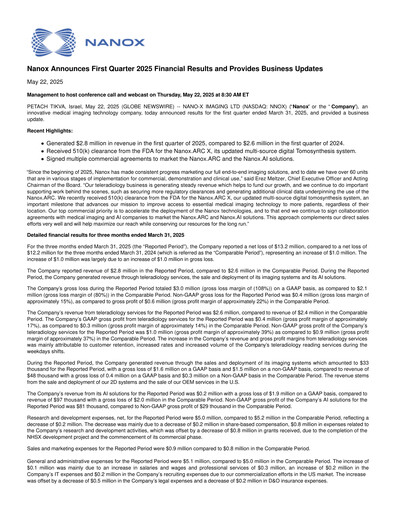 Thumbnail Nano-X Imaging Quarterly Report 2025-q1