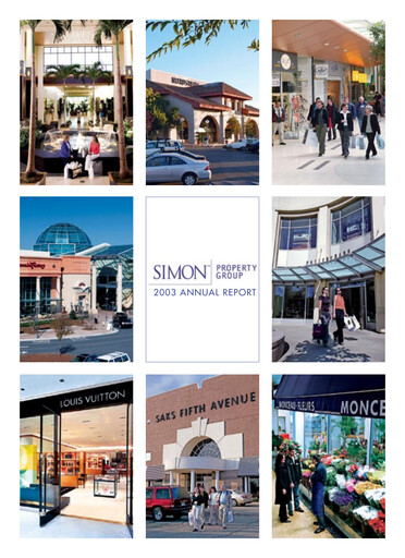 Thumbnail Simon Property Group Annual Report 2003