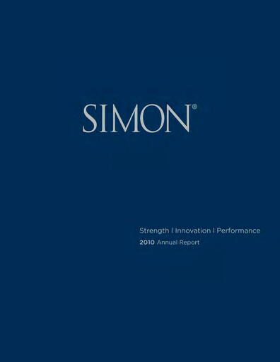 Vorschaubild Simon Property Group Jahresbericht 2010