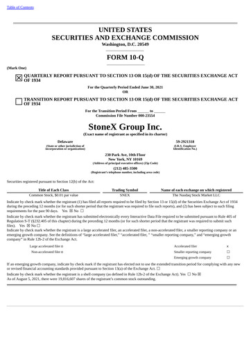 Thumbnail StoneX Group Quarterly Report 2021-q3
