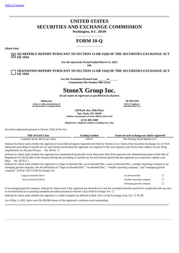 Thumbnail StoneX Group Quarterly Report 2022-q2