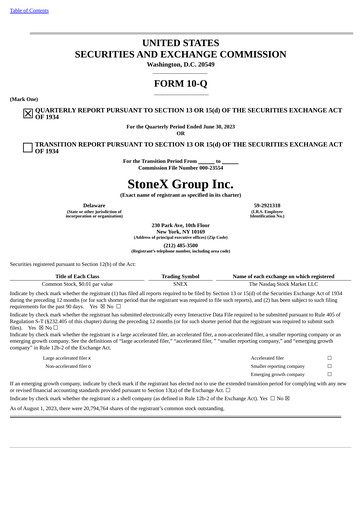 Thumbnail StoneX Group Quarterly Report 2023-q3