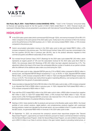 Thumbnail Vasta Platform Quarterly Report 2024-q1